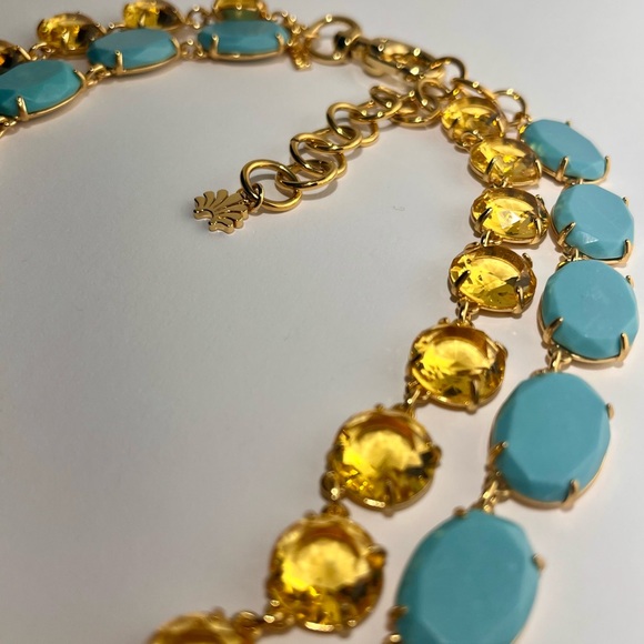 LELE SADOUGHI Candy Crystal Double Row Necklace in Turquoise Sunshine - Picture 5 of 6